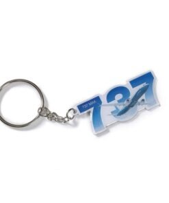 Personalize your keys with an inspiring image of your favorite Boeing aircraft. This keychain features a colorful double-sided epoxy-on-metal emblem with the Boeing logo on the reverse side. Emblem measures approximately 2.95" x 0.8"