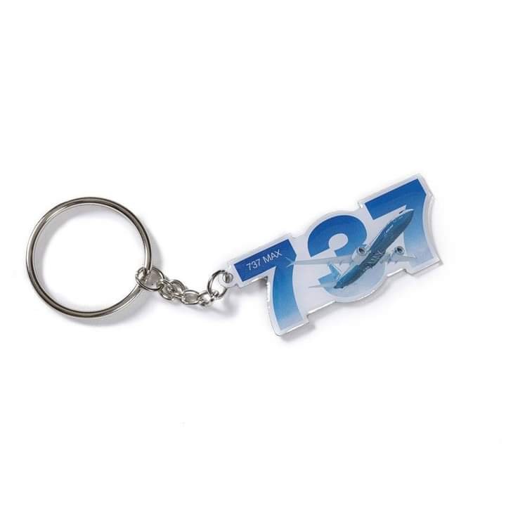 Personalize your keys with an inspiring image of your favorite Boeing aircraft. This keychain features a colorful double-sided epoxy-on-metal emblem with the Boeing logo on the reverse side. Emblem measures approximately 2.95" x 0.8"